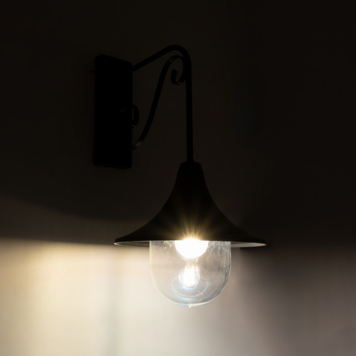 GLOBOSTAR® ANNIEL 01123 Vintage Φωτιστικό Τοίχου - Απλίκα με Ντουί 1 x E27 AC 220-240V IP20 - Μαύρο - Μ27 x Π40 x Υ56cm