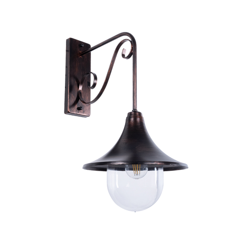 GLOBOSTAR® ANNIEL 01124 Vintage Φωτιστικό Τοίχου - Απλίκα με Ντουί 1 x E27 AC 220-240V IP20 - Χάλκινο - Μ27 x Π40 x Υ56cm