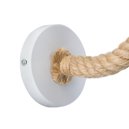 GLOBOSTAR® VINSA 01130 Boho Φωτιστικό Τοίχου - Απλίκα με Ντουί 1 x E27 AC 220-240V IP20 - Λευκό & Μπεζ - Μ37.5 x Π26.7 x Υ25cm