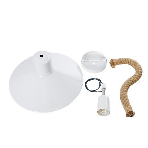 GLOBOSTAR® VINSA 01130 Boho Φωτιστικό Τοίχου - Απλίκα με Ντουί 1 x E27 AC 220-240V IP20 - Λευκό & Μπεζ - Μ37.5 x Π26.7 x Υ25cm