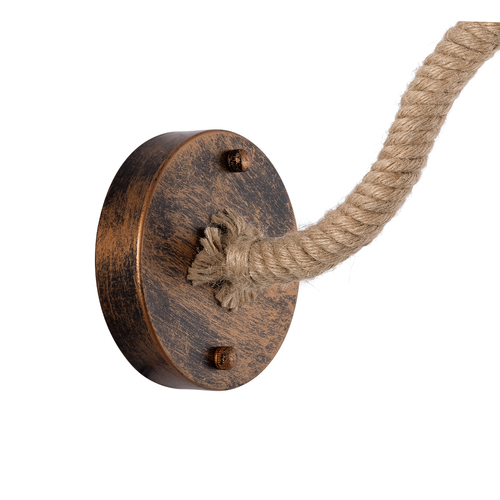 GLOBOSTAR® BRASTA 01131 Vintage Φωτιστικό Τοίχου - Απλίκα με Ντουί 1 x E27 AC 220-240V IP20 - Χάλκινο & Μπεζ - Μ26 x Π42.5 x Υ24cm