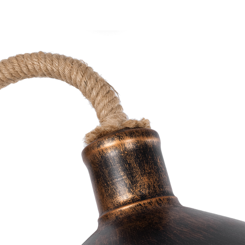 GLOBOSTAR® BRASTA 01131 Vintage Φωτιστικό Τοίχου - Απλίκα με Ντουί 1 x E27 AC 220-240V IP20 - Χάλκινο & Μπεζ - Μ26 x Π42.5 x Υ24cm