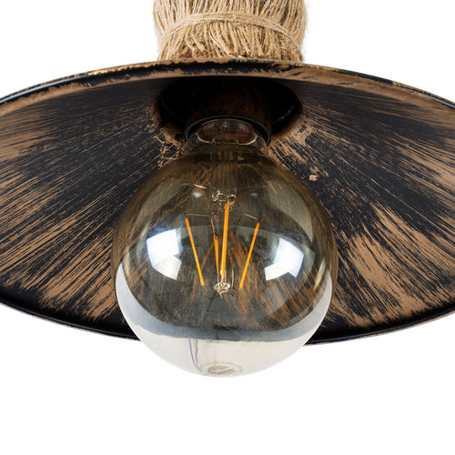 GLOBOSTAR® BRASSO 01132 Vintage Φωτιστικό Τοίχου - Απλίκα με Ντουί 1 x E27 AC 220-240V IP20 - Μπεζ & Χάλκινο Εφέ Σκουριάς - Μ38 x Π26.7 x Υ22cm