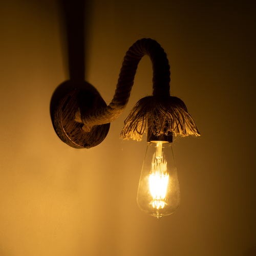 GLOBOSTAR® FLEDI 01134 Vintage Φωτιστικό Τοίχου - Απλίκα με Ντουί 1 x E27 AC 220-240V IP20 - Χάλκινο & Μπεζ - Μ10 x Π25 x Υ15cm