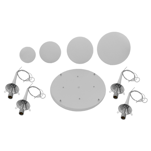 GLOBOSTAR® DORI 01144 Μοντέρνο Κρεμαστό Φωτιστικό Οροφής με Ντουί 4 x E27 AC 220-240V IP20 - Λευκό - Μ75 x Π75 x Υ52cm