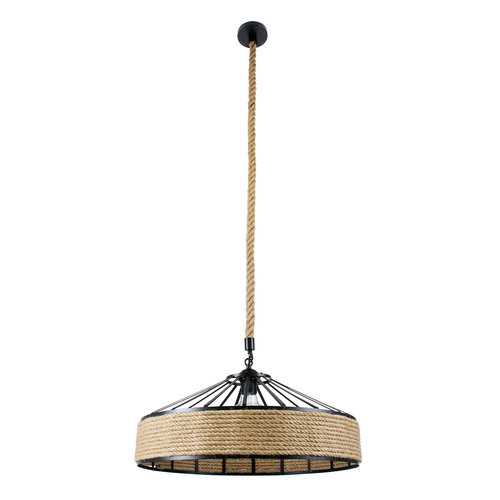 GLOBOSTAR® POLI 01147 Vintage Κρεμαστό Φωτιστικό Οροφής με Ντουί 1 x E27 AC 220-240V IP20 - Μαύρο & Μπεζ - Μ40 x Π40 x Υ32cm