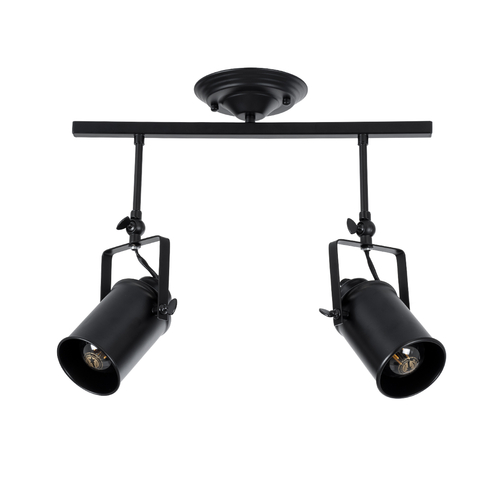 GLOBOSTAR® HOLLYWOOD 01154 Vintage Φωτιστικό Οροφής με Ντουί 2 x E27 AC 220-240V IP20 - Μαύρο - Μ45 x Π15 x Υ40cm