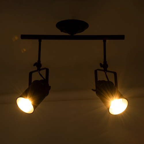 GLOBOSTAR® HOLLYWOOD 01154 Vintage Φωτιστικό Οροφής με Ντουί 2 x E27 AC 220-240V IP20 - Μαύρο - Μ45 x Π15 x Υ40cm