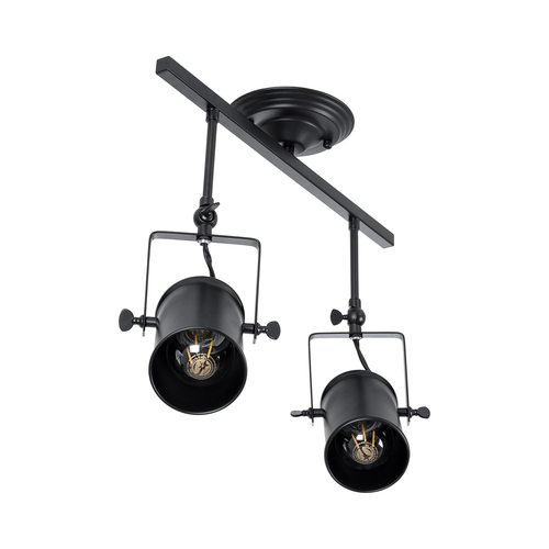 GLOBOSTAR® HOLLYWOOD 01154 Vintage Φωτιστικό Οροφής με Ντουί 2 x E27 AC 220-240V IP20 - Μαύρο - Μ45 x Π15 x Υ40cm