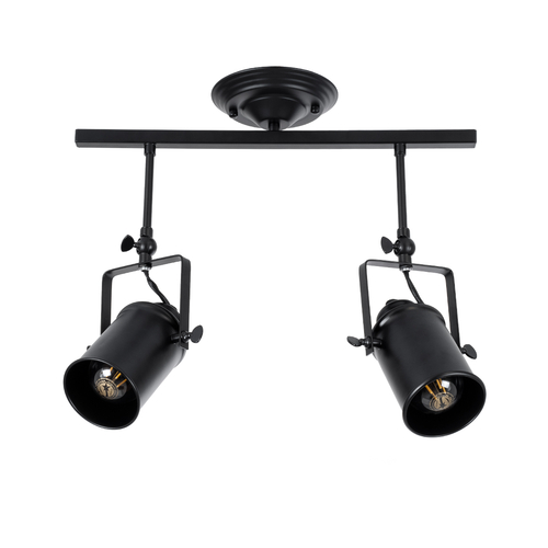 GLOBOSTAR® HOLLYWOOD 01154 Vintage Φωτιστικό Οροφής με Ντουί 2 x E27 AC 220-240V IP20 - Μαύρο - Μ45 x Π15 x Υ40cm