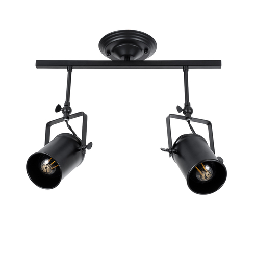 GLOBOSTAR® HOLLYWOOD 01154 Vintage Φωτιστικό Οροφής με Ντουί 2 x E27 AC 220-240V IP20 - Μαύρο - Μ45 x Π15 x Υ40cm