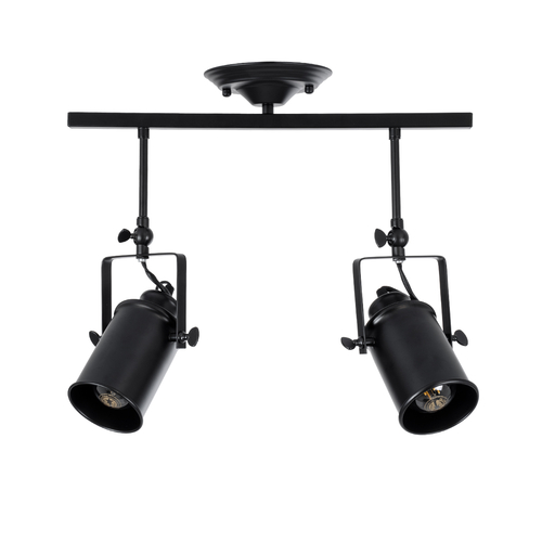 GLOBOSTAR® HOLLYWOOD 01154 Vintage Φωτιστικό Οροφής με Ντουί 2 x E27 AC 220-240V IP20 - Μαύρο - Μ45 x Π15 x Υ40cm