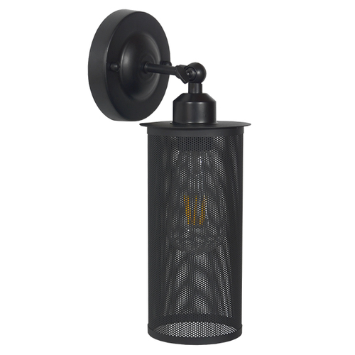 GLOBOSTAR® HOLVIA 01160 Vintage Φωτιστικό Τοίχου - Απλίκα με Ντουί 1 x E27 AC 220-240V IP20 - Μαύρο - Μ16 x Π12 x Υ34cm