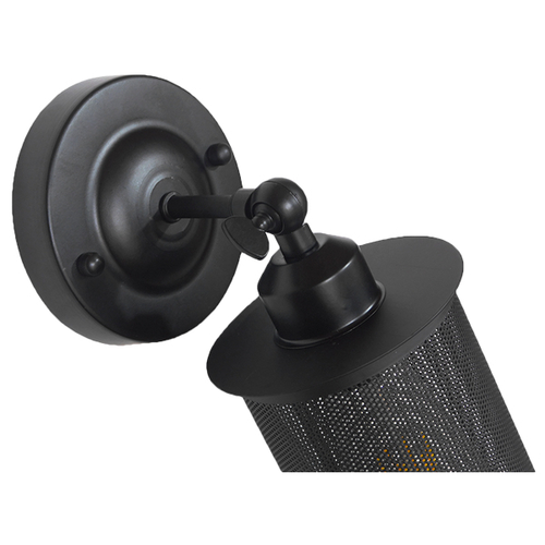 GLOBOSTAR® HOLVIA 01160 Vintage Φωτιστικό Τοίχου - Απλίκα με Ντουί 1 x E27 AC 220-240V IP20 - Μαύρο - Μ16 x Π12 x Υ34cm