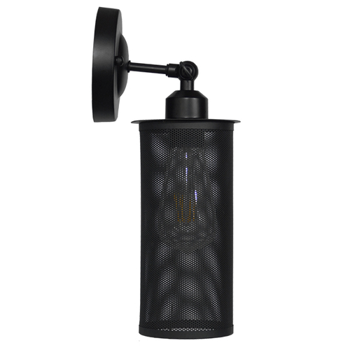GLOBOSTAR® HOLVIA 01160 Vintage Φωτιστικό Τοίχου - Απλίκα με Ντουί 1 x E27 AC 220-240V IP20 - Μαύρο - Μ16 x Π12 x Υ34cm