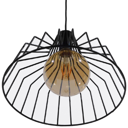 GLOBOSTAR® TERE 01165 Vintage Κρεμαστό Φωτιστικό Οροφής με Ντουί 1 x E27 AC 220-240V IP20 - Μαύρο - Μ30 x Π30 x Υ25cm