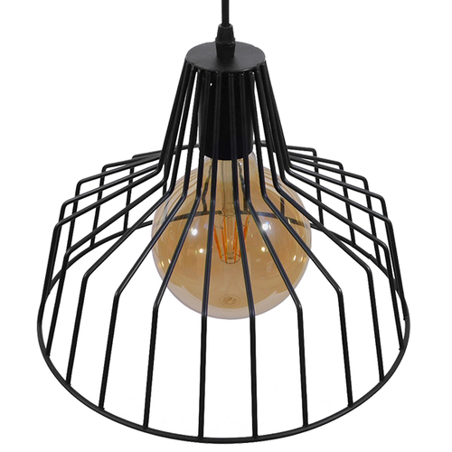 GLOBOSTAR® TERE 01165 Vintage Κρεμαστό Φωτιστικό Οροφής με Ντουί 1 x E27 AC 220-240V IP20 - Μαύρο - Μ30 x Π30 x Υ25cm