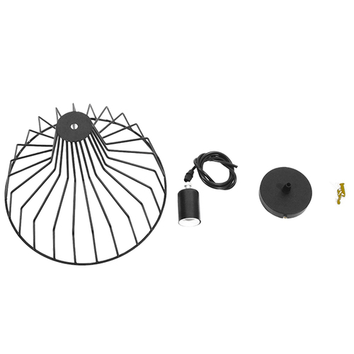 GLOBOSTAR® TERE 01165 Vintage Κρεμαστό Φωτιστικό Οροφής με Ντουί 1 x E27 AC 220-240V IP20 - Μαύρο - Μ30 x Π30 x Υ25cm