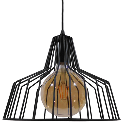 GLOBOSTAR® TERE 01165 Vintage Κρεμαστό Φωτιστικό Οροφής με Ντουί 1 x E27 AC 220-240V IP20 - Μαύρο - Μ30 x Π30 x Υ25cm