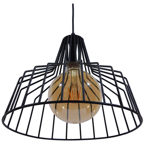 GLOBOSTAR® TERE 01165 Vintage Κρεμαστό Φωτιστικό Οροφής με Ντουί 1 x E27 AC 220-240V IP20 - Μαύρο - Μ30 x Π30 x Υ25cm