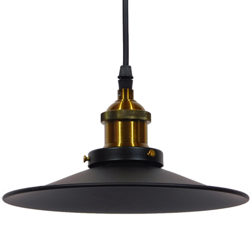 GLOBOSTAR® CARAVEL 01167 Vintage Κρεμαστό Φωτιστικό Οροφής με Ντουί 1 x E27 AC 220-240V IP20 - Μαύρο & Χρυσό - Μ22 x Π22 x Υ13cm