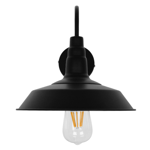 GLOBOSTAR® RAY 01065 Vintage Φωτιστικό Τοίχου - Απλίκα με Ντουί 1 x E27 AC 220-240V IP20 - Μαύρο - Μ26 x Π37 x Υ32cm