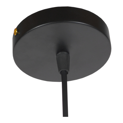 GLOBOSTAR® ANDY 01000 Μοντέρνο Κρεμαστό Φωτιστικό Οροφής με Ντουί 1 x E27 AC 220-240V IP20 - Μαύρο & Χρυσό - Μ35 x Π35 x Υ28cm