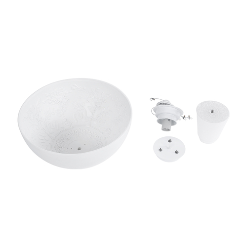 GLOBOSTAR® SERENIA 01152 Μοντέρνο Κρεμαστό Φωτιστικό Οροφής με Ντουί 1 x E27 AC 220-240V IP20 - Λευκό - Μ40 x Π40 x Υ20cm