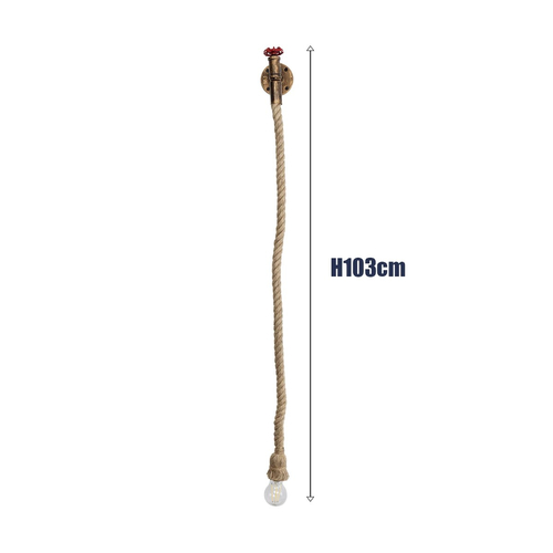 GLOBOSTAR® TROUVER 01183 Vintage Φωτιστικό Τοίχου - Απλίκα με Ντουί 1 x E27 AC 220-240V IP20 - Χάλκινο & Μπεζ - Μ14 x Π16 x Υ50cm