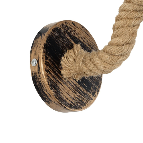 GLOBOSTAR® DAKER 01184 Vintage Φωτιστικό Τοίχου - Απλίκα με Ντουί 1 x E27 AC 220-240V IP20 - Χάλκινο Εφέ Σκουριάς & Μπεζ - Μ21 x Π12 x Υ16cm