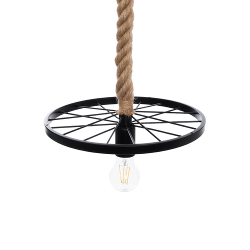 GLOBOSTAR® VELO 01185 Vintage Κρεμαστό Φωτιστικό Οροφής με Ντουί 1 x E27 AC 220-240V IP20 - Μαύρο & Μπεζ - Μ30 x Π30 x Υ12cm