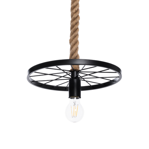 GLOBOSTAR® VELO 01185 Vintage Κρεμαστό Φωτιστικό Οροφής με Ντουί 1 x E27 AC 220-240V IP20 - Μαύρο & Μπεζ - Μ30 x Π30 x Υ12cm