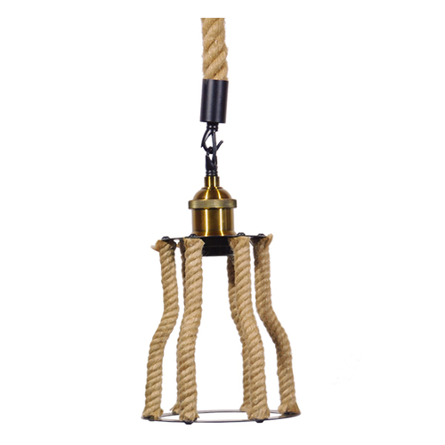 GLOBOSTAR® LANTERN 01186 Vintage Κρεμαστό Φωτιστικό Οροφής με Ντουί 1 x E27 AC 220-240V IP20 - Μπεζ & Μαύρο - Μ15 x Π15 x Υ24cm