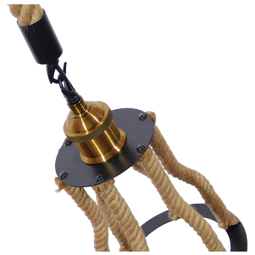 GLOBOSTAR® LANTERN 01186 Vintage Κρεμαστό Φωτιστικό Οροφής με Ντουί 1 x E27 AC 220-240V IP20 - Μπεζ & Μαύρο - Μ15 x Π15 x Υ24cm