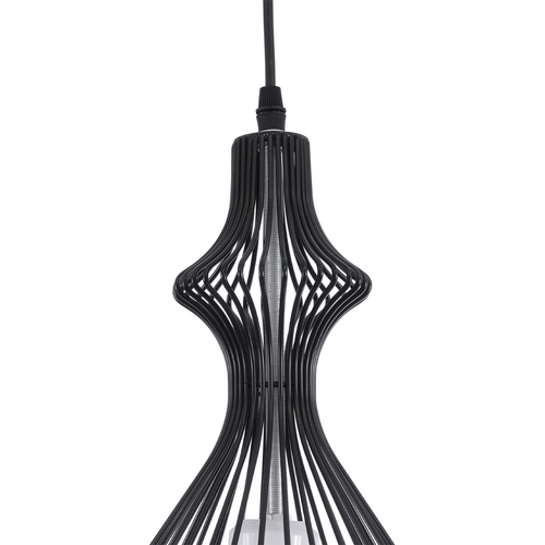 GLOBOSTAR® REA 01197 Μοντέρνο Κρεμαστό Φωτιστικό Οροφής με Ντουί 1 x E27 AC 220-240V IP20 - Μαύρο & Λευκό - Μ21 x Π21 x Υ40cm