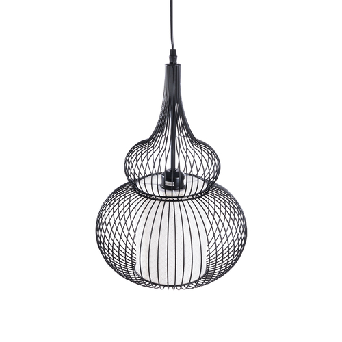 GLOBOSTAR® LILY 01199 Μοντέρνο Κρεμαστό Φωτιστικό Οροφής με Ντουί 1 x E27 AC 220-240V IP20 - Μαύρο & Λευκό - Μ31 x Π31 x Υ42cm