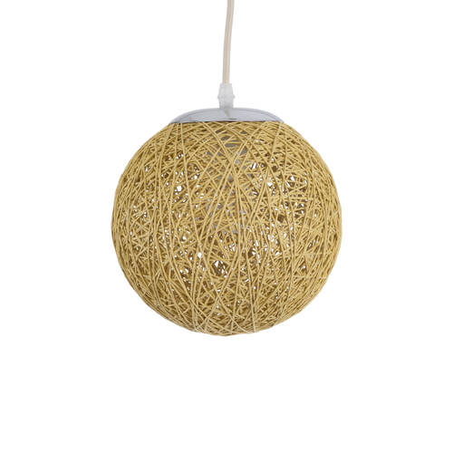 GLOBOSTAR® OCEANA 01200 Boho Κρεμαστό Φωτιστικό Οροφής με Ντουί 1 x E27 AC 220-240V IP20 - Μπεζ - Μ20 x Π20 x Υ20cm