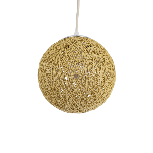 GLOBOSTAR® OCEANA 01200 Boho Κρεμαστό Φωτιστικό Οροφής με Ντουί 1 x E27 AC 220-240V IP20 - Μπεζ - Μ20 x Π20 x Υ20cm