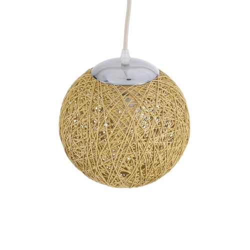 GLOBOSTAR® OCEANA 01200 Boho Κρεμαστό Φωτιστικό Οροφής με Ντουί 1 x E27 AC 220-240V IP20 - Μπεζ - Μ20 x Π20 x Υ20cm