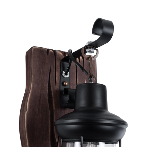 GLOBOSTAR® BRASRA 01204 Vintage Φωτιστικό Τοίχου - Απλίκα με Ντουί 1 x E27 AC 220-240V IP20 - Καφέ & Μαύρο - Μ15 x Π20 x Υ30cm