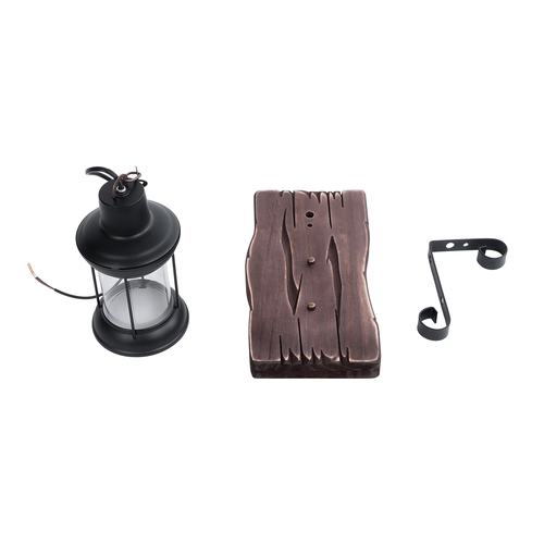 GLOBOSTAR® BRASRA 01204 Vintage Φωτιστικό Τοίχου - Απλίκα με Ντουί 1 x E27 AC 220-240V IP20 - Καφέ & Μαύρο - Μ15 x Π20 x Υ30cm