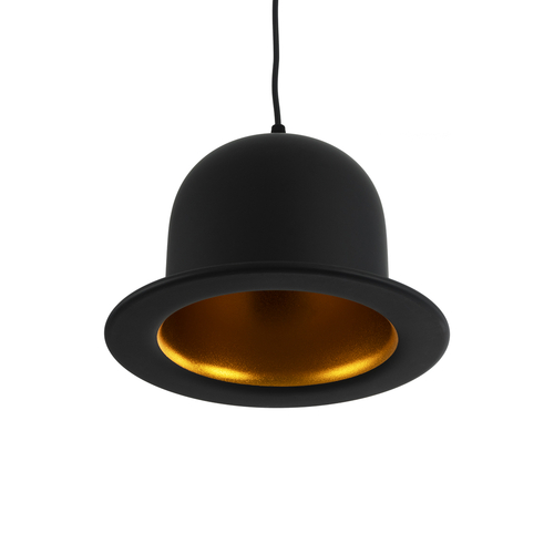 GLOBOSTAR® CHARLO 01214 Vintage Κρεμαστό Φωτιστικό Οροφής με Ντουί 1 x E27 AC 220-240V IP20 - Μαύρο & Χρυσό - Μ26 x Π26 x Υ16cm