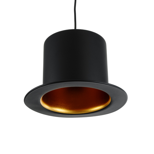 GLOBOSTAR® SHERLOCK 01215 Vintage Κρεμαστό Φωτιστικό Οροφής με Ντουί 1 x E27 AC 220-240V IP20 - Μαύρο & Χρυσό - Μ26 x Π26 x Υ16cm