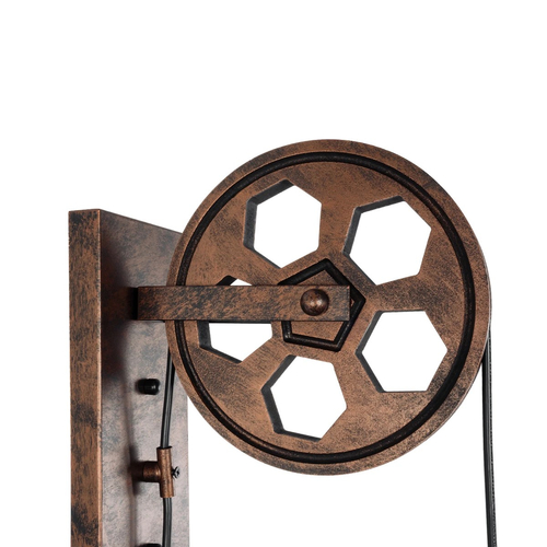 GLOBOSTAR® RYDON 01216 Vintage Φωτιστικό Τοίχου - Απλίκα με Ντουί 1 x E27 AC 220-240V IP20 - Χάλκινο Εφέ Σκουριάς - Μ15 x Π24 x Υ70cm