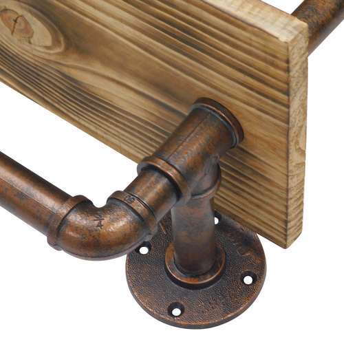 GLOBOSTAR® ENIMAS 01217 Vintage Φωτιστικό Τοίχου - Απλίκα με Ντουί 2 x E27 AC 220-240V IP20 - Χάλκινο & Καφέ - Μ65 x Π23 x Υ76cm