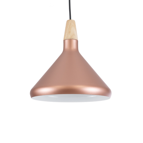 GLOBOSTAR® FERCLA 01224 Μοντέρνο Κρεμαστό Φωτιστικό Οροφής με Ντουί 1 x E27 AC 220-240V IP20 - Χάλκινο & Λευκό - Μ27 x Π27 x Υ25cm