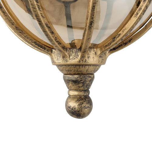 GLOBOSTAR® ETOILE 01227 Vintage Φωτιστικό Τοίχου - Απλίκα με Ντουί 1 x E27 AC 220-240V IP20 - Μπρούτζινο & Μελί - Μ19 x Π21 x Υ34cm