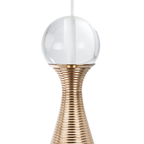 GLOBOSTAR® JADORE 01232 Μοντέρνο Κρεμαστό Φωτιστικό Οροφής LED 5W 400lm 120° AC 220-240V IP20 Θερμό Λευκό 3000K - Lumileds SMD Chip - Χρυσό & Διάφανο - Μ8 x Π8 x Υ26cm - 2 Χρόνια Εγγύηση