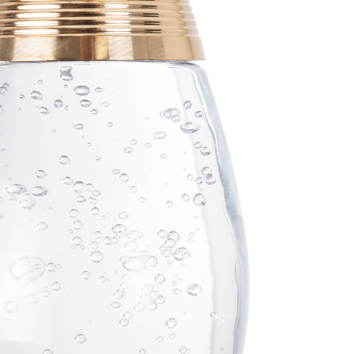 GLOBOSTAR® JADORE 01232 Μοντέρνο Κρεμαστό Φωτιστικό Οροφής LED 5W 400lm 120° AC 220-240V IP20 Θερμό Λευκό 3000K - Lumileds SMD Chip - Χρυσό & Διάφανο - Μ8 x Π8 x Υ26cm - 2 Χρόνια Εγγύηση