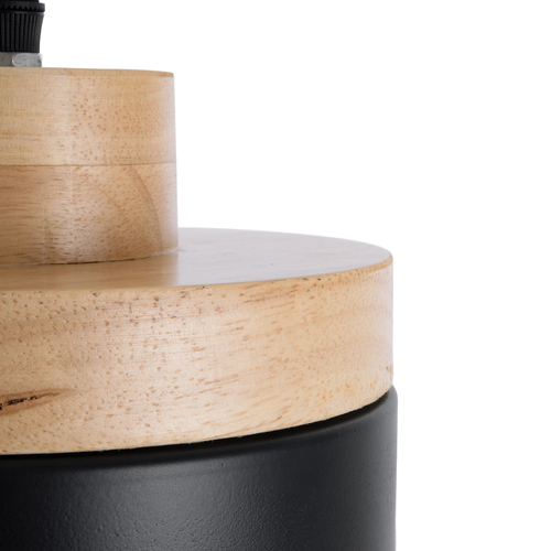 GLOBOSTAR® RUHIEL 01233 Μοντέρνο Κρεμαστό Φωτιστικό Οροφής με Ντουί 1 x E27 AC 220-240V IP20 - Μαύρο & Μπεζ - Μ18 x Π18 x Υ12cm